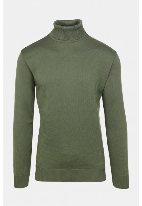 Men's Khaki Knitted Turtleneck
