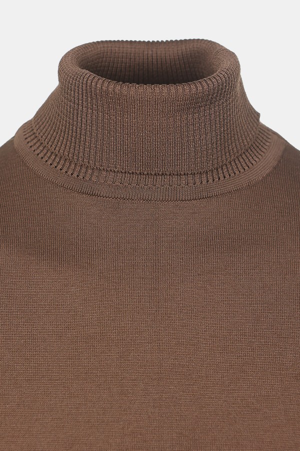 Men's Dark Brown Knitted Turtleneck