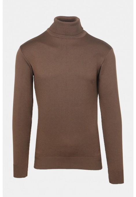 Men's Dark Brown Knitted Turtleneck