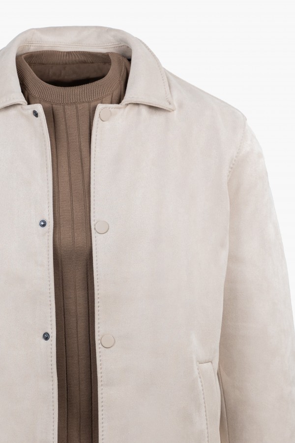 Ανδρικό SoftSuede Casual Μπεζ Σακάκι