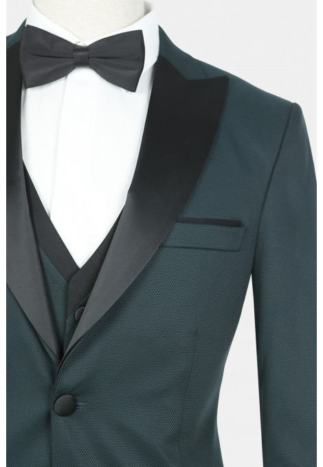 Men's Black Tie Wedding Suit-Dark Green