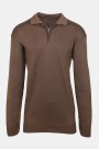 Ανδρική Καφέ Μπλούζα Polo με Φερμουάρ