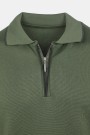 Ανδρική Χακί Μπλούζα Polo με Φερμουάρ