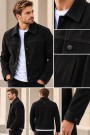 Men's Black Suede-Effect Jacket