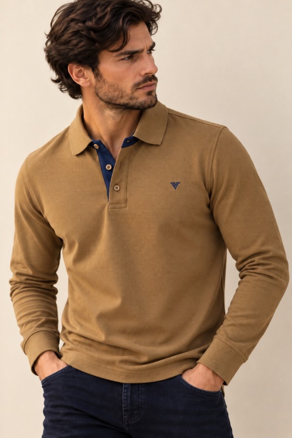 Ανδρική κάμελ Μπλούζα Polo