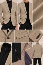 Men’s Beige Blazer with Detachable Quilted Piece