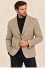 Men’s Beige Blazer with Detachable Quilted Piece