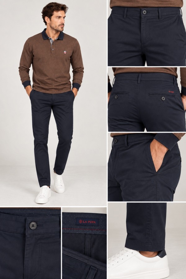 Men's Dark Blue Chino Pants
