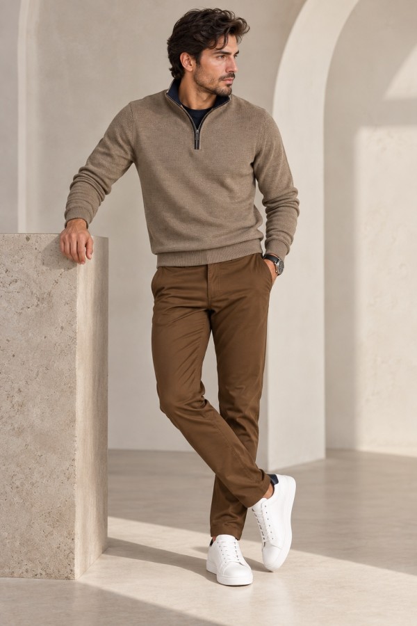 Men's camel T-shirt