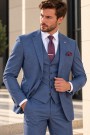 Ανδρικό μπλε Κοστούμι - Mixed Wool
