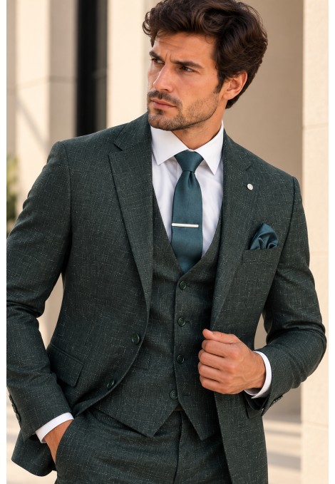 Ανδρικό πράσινο Κοστούμι- Mixed Wool
