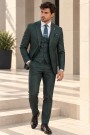 Ανδρικό πράσινο Κοστούμι- Mixed Wool