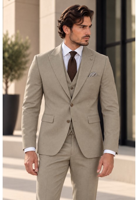 Men's brown Suit- Mixed Wool