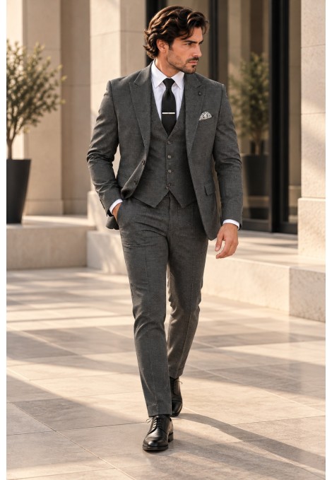 Men's anthracite grey Suit-Mixed Wool